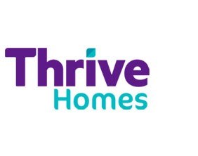 Thrive Homes purple teal logo