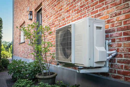 Air Source Heat Pump unit external wall installation