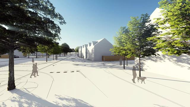 CGi of housing development in Winslow Buckinghamshire