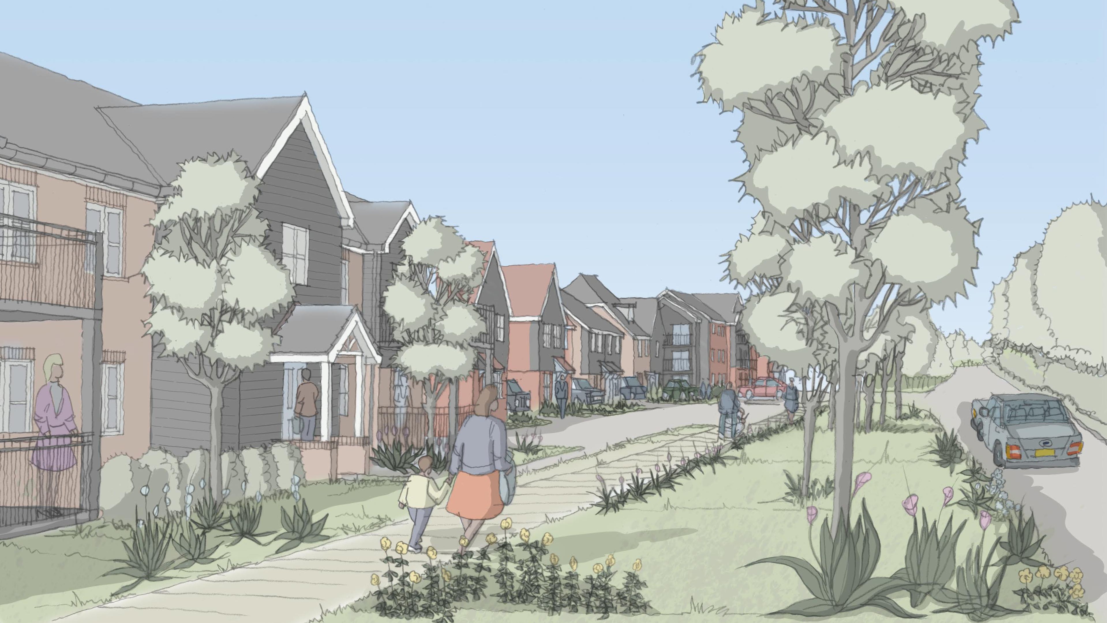 24.1877.7030 Lyndhurst Farm, Green Street Parkland Eastern Gateway Indicative CGI