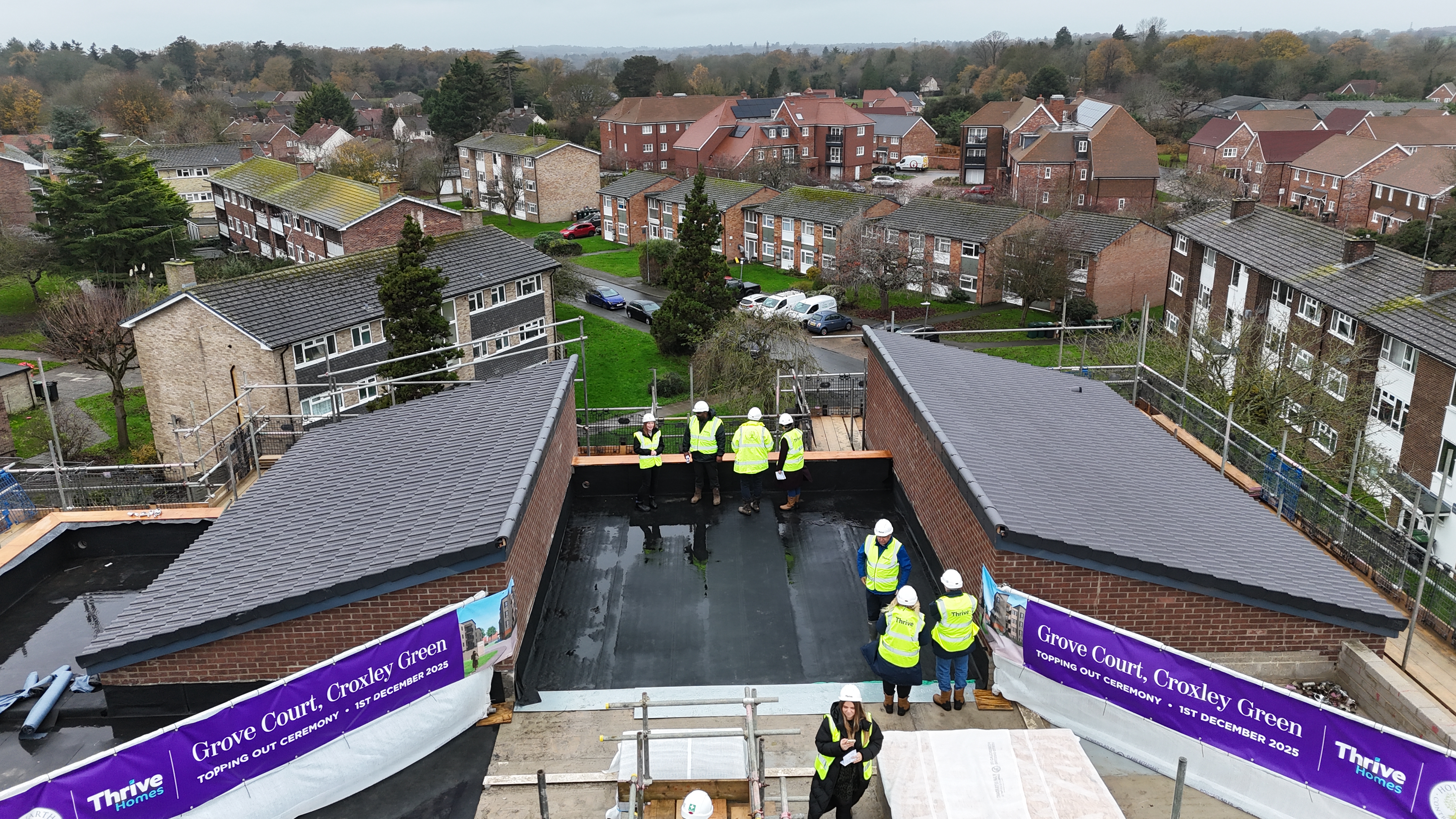 Grove Court Topping Out Drone